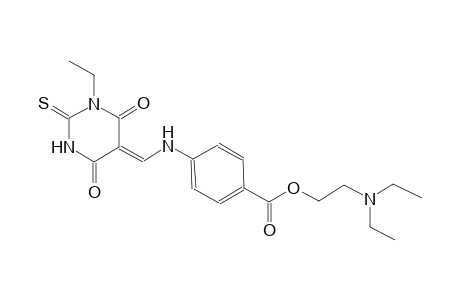 benzoic acid, 4-[[(Z)-(1-ethyltetrahydro-4,6-dioxo-2-thioxo-5(2H)-pyrimidinylidene)methyl]amino]-, 2-(diethylamino)ethyl ester