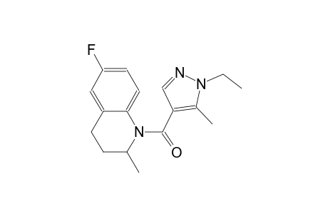 1-[(1-ethyl-5-methyl-1H-pyrazol-4-yl)carbonyl]-6-fluoro-2-methyl-1,2,3,4-tetrahydroquinoline