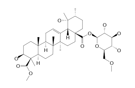 3-BETA,19-ALPHA-DIHYDROXY-URS-12-EN-24,28-DIOIC-ACID-24-METHYLESTER-28-O-(6'-O-METHYL-BETA-D-GLUCOPYRANOSYL)-ESTER