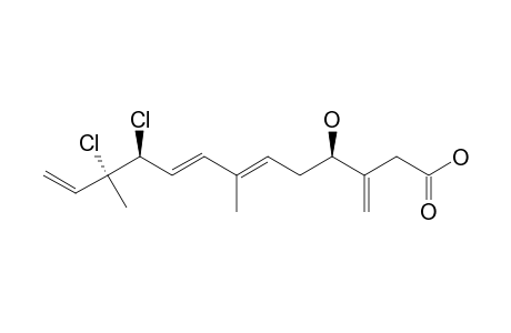 ACID-D;(6E,8E,12E)-3-METHYLENE-(4R)-HYDROXY-7,11-DIMETHYL-(10S*,11R*)-DICHLORO-TRIDECA-6,8,12-TRIENOIC-ACID