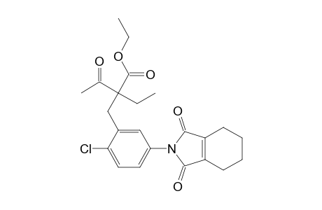 Benzenepropanoic acid, alpha-acetyl-2-chloro-alpha-ethyl-5-(1,3,4,5,6,7-hexahydro-1,3-dioxo-2H-isoindol-2-yl)-, ethyl ester
