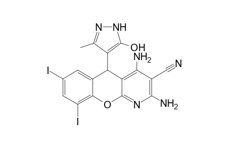 2,4-Diamino-5-(5-hydroxy-3-methyl-1H-pyrazol-4-yl)-7,9-diiodo-5H-chromeno[2,3-b]pyridine-3-carbonitrile