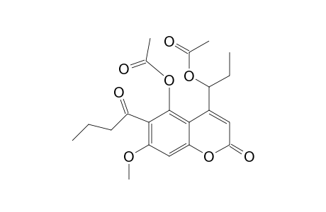 2H-1-Benzopyran-2-one, 5-(acetyloxy)-4-[1-(acetyloxy)propyl]-7-methoxy-6-(1-oxobutyl)-