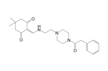 1,3-cyclohexanedione, 5,5-dimethyl-2-[[[2-[4-(phenylacetyl)-1-piperazinyl]ethyl]amino]methylene]-