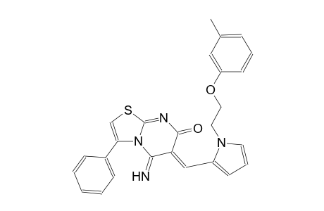 (6Z)-5-imino-6-({1-[2-(3-methylphenoxy)ethyl]-1H-pyrrol-2-yl}methylene)-3-phenyl-5,6-dihydro-7H-[1,3]thiazolo[3,2-a]pyrimidin-7-one