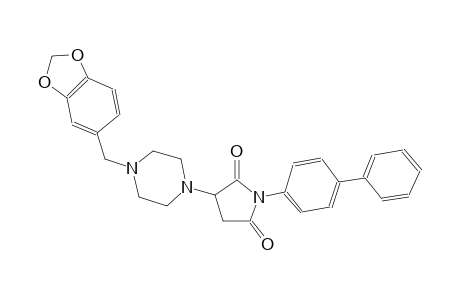 3-[4-(1,3-benzodioxol-5-ylmethyl)-1-piperazinyl]-1-[1,1'-biphenyl]-4-yl-2,5-pyrrolidinedione