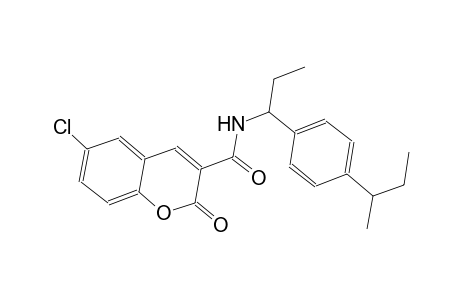 N-[1-(4-sec-butylphenyl)propyl]-6-chloro-2-oxo-2H-chromene-3-carboxamide