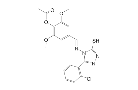 4-((E)-{[3-(2-chlorophenyl)-5-sulfanyl-4H-1,2,4-triazol-4-yl]imino}methyl)-2,6-dimethoxyphenyl acetate