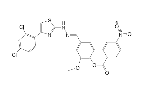 4-((E)-{[4-(2,4-dichlorophenyl)-1,3-thiazol-2-yl]hydrazono}methyl)-2-methoxyphenyl 4-nitrobenzoate