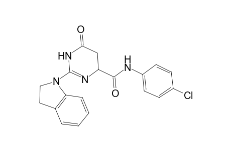 4-Pyrimidinecarboxamide, N-(4-chlorophenyl)-2-(2,3-dihydro-1H-indol-1-yl)-1,4,5,6-tetrahydro-6-oxo-