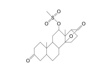 12b-Mesyloxy-5b-androstan-3-one-17b-carboxylic acid, 14b-lactone