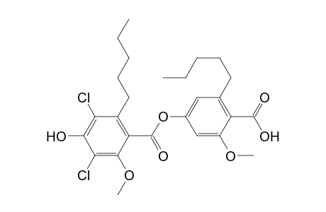 4-(3',5'-dichloro-4'-hydroxy-2'-methoxy-6'-pentylbenzoyloxy)-2-methoxy-6-pentylbenzoic acid