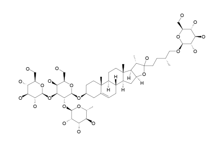 INDIOSIDE-D;(25R)-26-O-BETA-D-GLUCOPYRANOSYL-FUROST-5-EN-3-BETA,22-XI,26-TRIOL-3-O-[ALPHA-L-RHAMNOPYRANOSYL-(1->2)-[BETA-D-GLUCOPARANOSYL-(1>3)]-BE