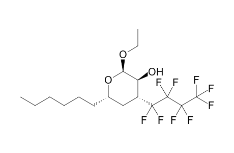 (2R*,3S*,4R*,6S*)-2-Ethoxy-6-hexyl-4-(perfluorobutyl)-tetrahydropyran-3-ol