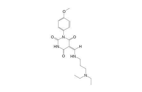 (5E)-5-({[3-(diethylamino)propyl]amino}methylene)-1-(4-methoxyphenyl)-2,4,6(1H,3H,5H)-pyrimidinetrione