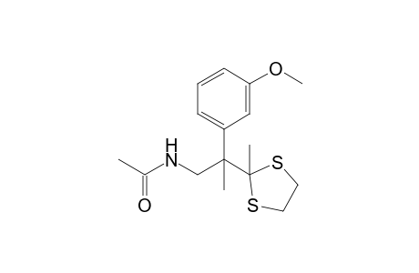 2-(3'-Methoxyphenyl)-N-acetyl-2-(2"-methyldithiolan-2"-yl)-propylamine