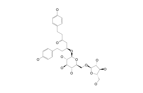 PAPYRIFEROSIDE-A;(S)-1,7-BIS-(4-HYDROXYPHENYL)-HEPTAN-3-ONE-5-O-ALPHA-L-ARABINOFURANOSYL-(1->6)-BETA-D-GLUCOPYRANOSIDE