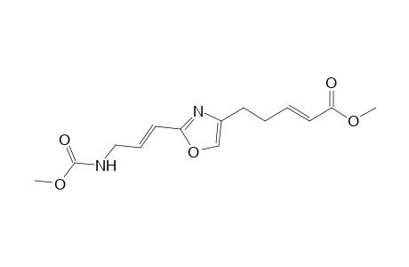 5-[2-(3-Methoxycarbonylaminopropenyl)oxazol-4-yl]pent-2-enoic acid methyl ester