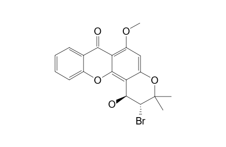 (+/-)-TRANS-2-BROMO-1,2-DIHYDRO-1-HYDROXY-6-METHOXY-3,3-DIMETHYL-3H,7H-PYRAN-[2,3-C]-XANTHEN-7-ONE