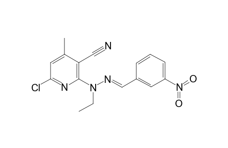 3-Pyridinecarbonitrile, 6-chloro-2-[1-ethyl-2-[(3-nitrophenyl)methylidene]hydrazino]-4-methyl-