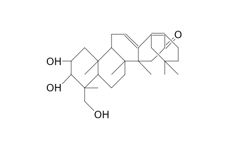2.beta.,3.beta.,23-Trihydroxy-28-nor-olean-12,17-dien-16-one