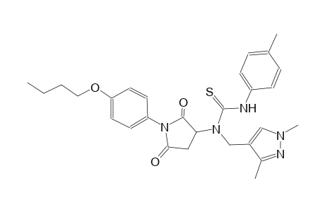 N-[1-(4-butoxyphenyl)-2,5-dioxo-3-pyrrolidinyl]-N-[(1,3-dimethyl-1H-pyrazol-4-yl)methyl]-N'-(4-methylphenyl)thiourea