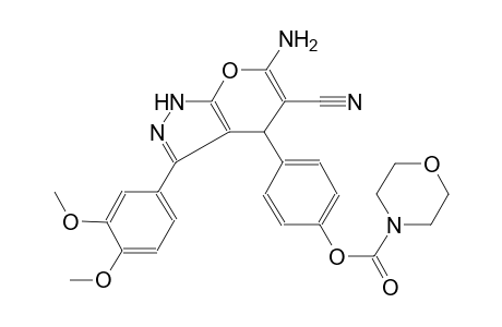 4-[6-amino-5-cyano-3-(3,4-dimethoxyphenyl)-1,4-dihydropyrano[2,3-c]pyrazol-4-yl]phenyl 4-morpholinecarboxylate