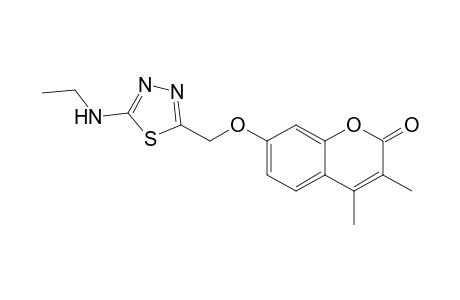 7-(5-Ethylamino-1,3,4-thiadiazol-2-yl)methoxy-3,4- dimethyl-2H-1-benzopyran-2-one