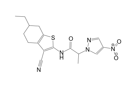 N-(3-cyano-6-ethyl-4,5,6,7-tetrahydro-1-benzothien-2-yl)-2-(4-nitro-1H-pyrazol-1-yl)propanamide