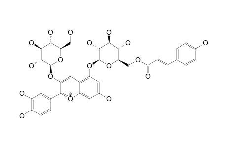 GENTIOCYANIN-C;CYANIDIN-3-O-BETA-D-GLUCOPYRANOSIDE-5-O-(6-O-TRANS-PARA-COUMAROYL-BETA-D-GLUCOPYRANOSIDE)