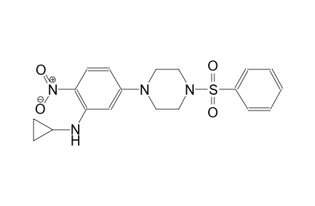 benzenamine, N-cyclopropyl-2-nitro-5-[4-(phenylsulfonyl)-1-piperazinyl]-