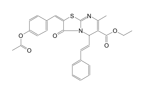 ethyl (2E)-2-[4-(acetyloxy)benzylidene]-7-methyl-3-oxo-5-[(E)-2-phenylethenyl]-2,3-dihydro-5H-[1,3]thiazolo[3,2-a]pyrimidine-6-carboxylate