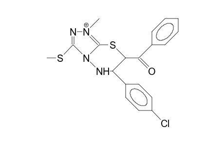 cis-7-Benzoyl-6-(4-chloro-phenyl)-6,7-dihydro-1-methyl-3-methylthio-5H-1,2,4-triazolo(3,4-B)(1,3,4)thiadiazinium cation