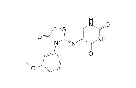 (Z)-5-((3-(3-Methoxyphenyl)-4-oxothiazolidin-2-ylidene)amino)pyrimidine-2,4(1H,3H)-dione