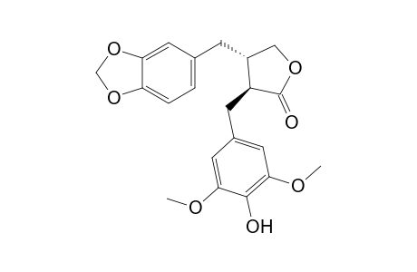 (2S,3S)-2-(4-Hydroxy-3,5-dimethoxybenzyl)-3-(3,4-methylenedioxybenzyl)butyrolactone