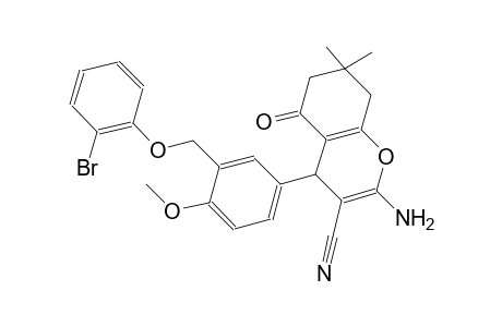 2-amino-4-{3-[(2-bromophenoxy)methyl]-4-methoxyphenyl}-7,7-dimethyl-5-oxo-5,6,7,8-tetrahydro-4H-chromene-3-carbonitrile