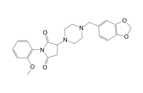 3-[4-(1,3-benzodioxol-5-ylmethyl)-1-piperazinyl]-1-(2-methoxyphenyl)-2,5-pyrrolidinedione