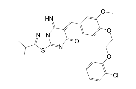 7H-[1,3,4]thiadiazolo[3,2-a]pyrimidin-7-one, 6-[[4-[2-(2-chlorophenoxy)ethoxy]-3-methoxyphenyl]methylene]-5,6-dihydro-5-imino-2-(1-methylethyl)-, (6Z)-