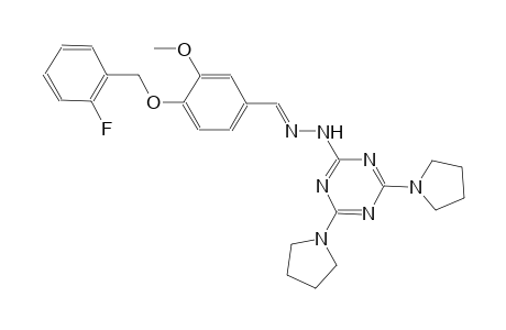 4-[(2-fluorobenzyl)oxy]-3-methoxybenzaldehyde [4,6-di(1-pyrrolidinyl)-1,3,5-triazin-2-yl]hydrazone