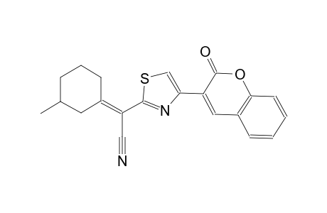2-thiazoleacetonitrile, alpha-(3-methylcyclohexylidene)-4-(2-oxo-2H-1-benzopyran-3-yl)-