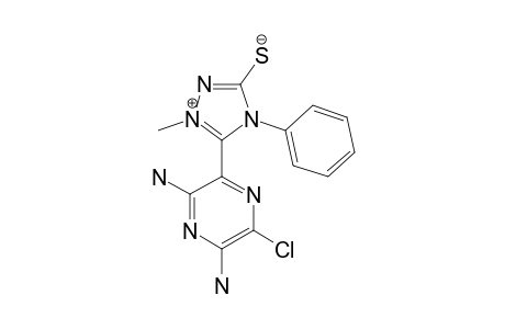 ANHYDRO-3-MERCAPTO-1-METHYL-4-PHENYL-5-(3',5'-DIAMINO-6'-CHLORO-2'-PYRAZINYL)-1,2,4-TRIAZOLIUM-HYDROXIDE