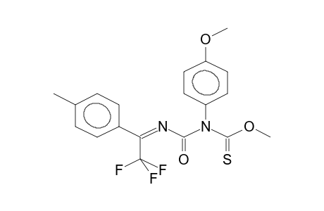 METHYL N-[N-(ALPHA-TRIFLUOROMETHYL-PARA-METHYLBENZYLIDENE)AMINOCARBONYL]-N-(PARA-METHOXYPHENYL)THIONOURETHANE