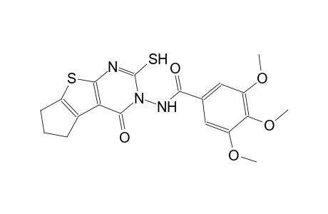 3,4,5-trimethoxy-N-(4-oxo-2-sulfanyl-6,7-dihydro-4H-cyclopenta[4,5]thieno[2,3-d]pyrimidin-3(5H)-yl)benzamide