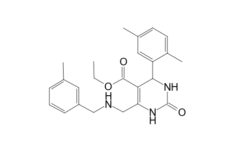 5-Pyrimidinecarboxylic acid, 4-(2,5-dimethylphenyl)-1,2,3,4-tetrahydro-6-[[[(3-methylphenyl)methyl]amino]methyl]-2-oxo-, ethyl ester