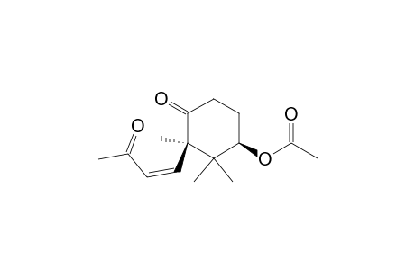 Cyclohexanone, 4-(acetyloxy)-2,3,3-trimethyl-2-(3-oxo-1-butenyl)-, [2.alpha.(E),4.alpha.]-