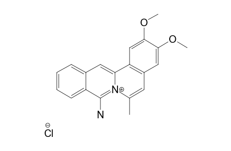 8-Amino-2,3-dimethoxy-6-methyl-dibenzo[a,g]quinolizinium Chloride