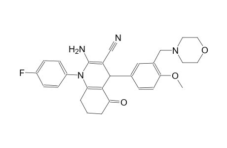 2-amino-1-(4-fluorophenyl)-4-[4-methoxy-3-(4-morpholinylmethyl)phenyl]-5-oxo-1,4,5,6,7,8-hexahydro-3-quinolinecarbonitrile