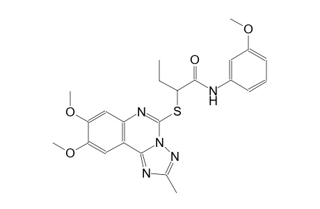 2-[(8,9-dimethoxy-2-methyl[1,2,4]triazolo[1,5-c]quinazolin-5-yl)sulfanyl]-N-(3-methoxyphenyl)butanamide