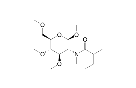 .beta.-D-Glucopyranoside, methyl 2-deoxy-3,4,6-tri-O-methyl-2-[methyl(2-methyl-1-oxobutyl)amino]-