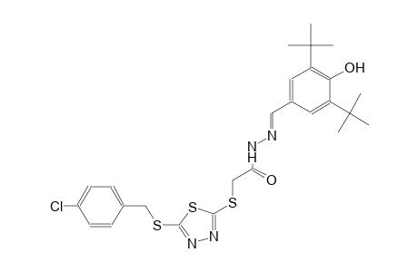 2-({5-[(4-chlorobenzyl)sulfanyl]-1,3,4-thiadiazol-2-yl}sulfanyl)-N'-[(E)-(3,5-ditert-butyl-4-hydroxyphenyl)methylidene]acetohydrazide